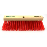 Straatbezem nylon rood